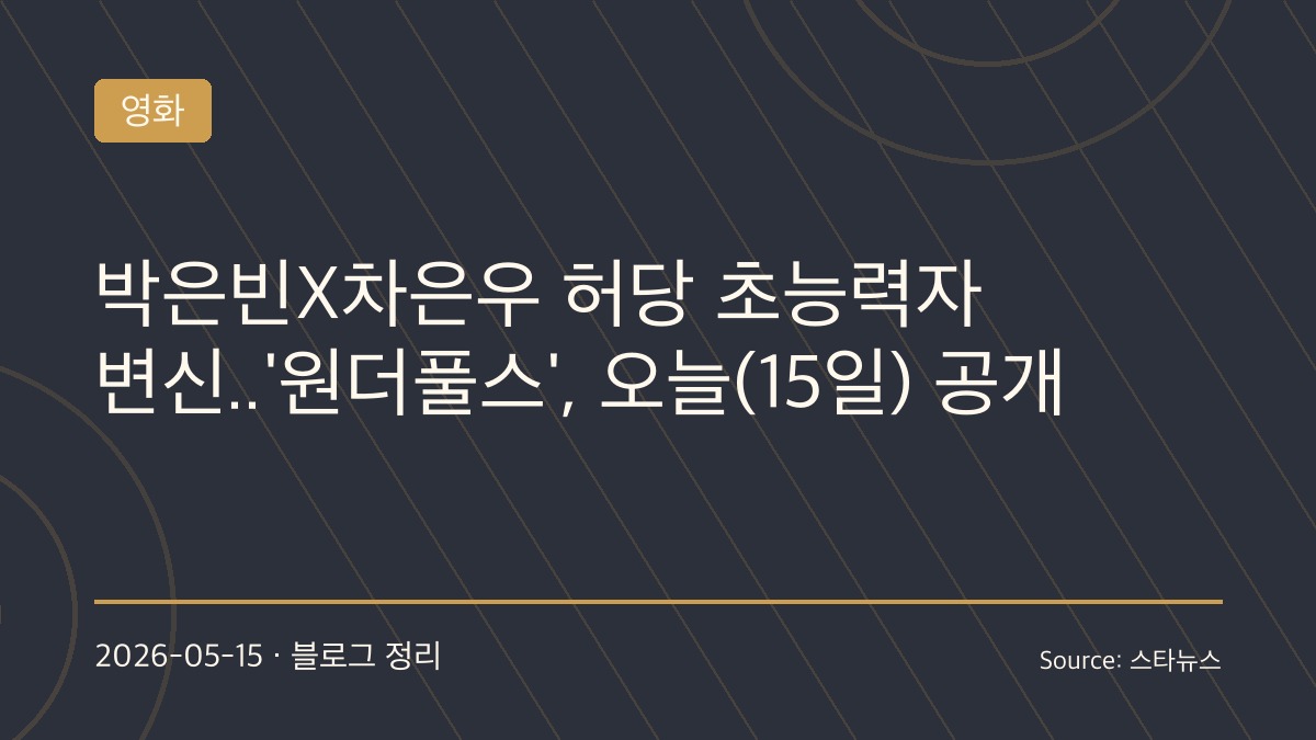 박은빈·차은우 초능력 코미디 원더풀스 공개