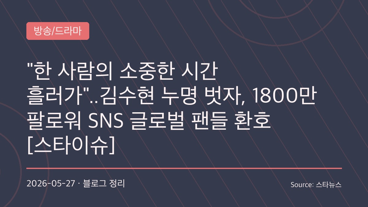 “1년 기다렸다”… 김수현 논란 벗자 글로벌 팬덤 움직였다, 복귀 기대감 폭발