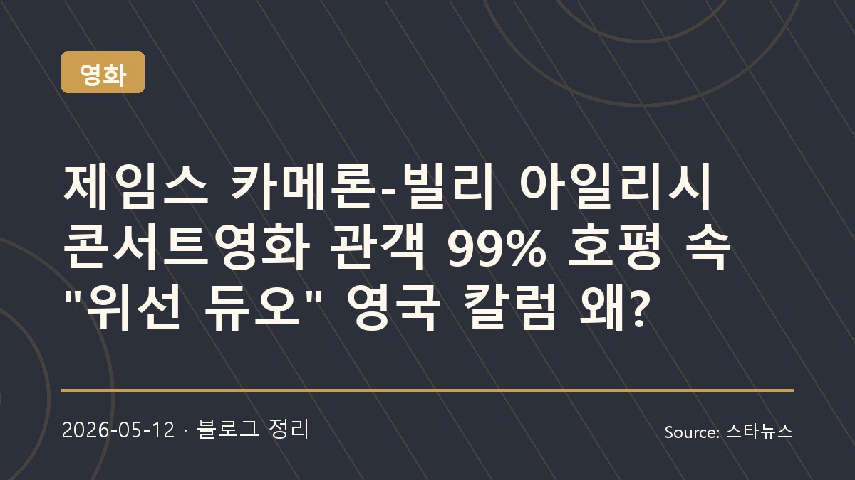 호평 속 논란 이어지는 빌리 아일리시 콘서트 영화