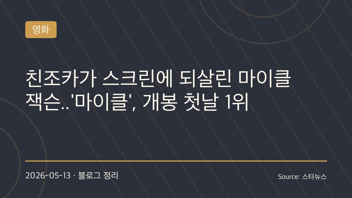 친조카 자파 잭슨이 되살린 영화 마이클의 흥행 출발