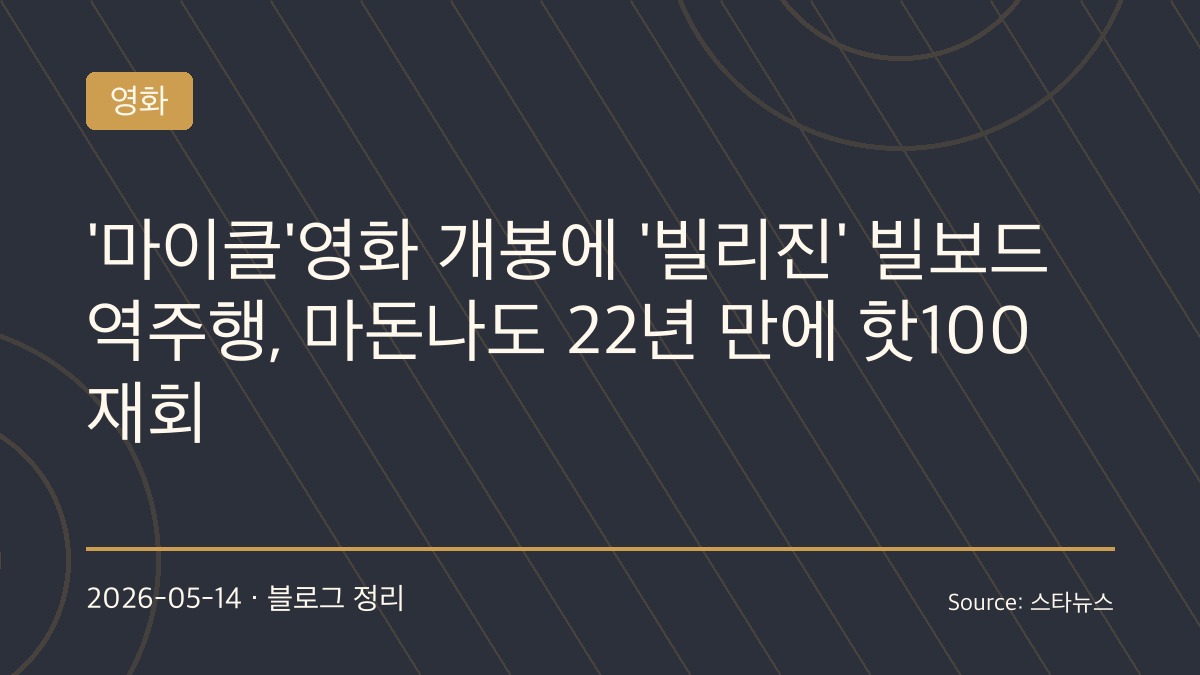 영화 마이클 흥행에 빌리 진 역주행, 마돈나도 22년 만에 핫100 재회