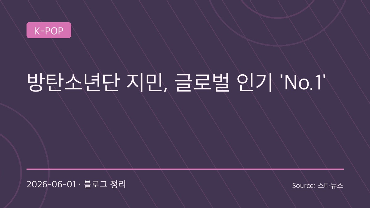 “23개월 연속 1위”… BTS 지민, 글로벌 팬심 또 증명했다